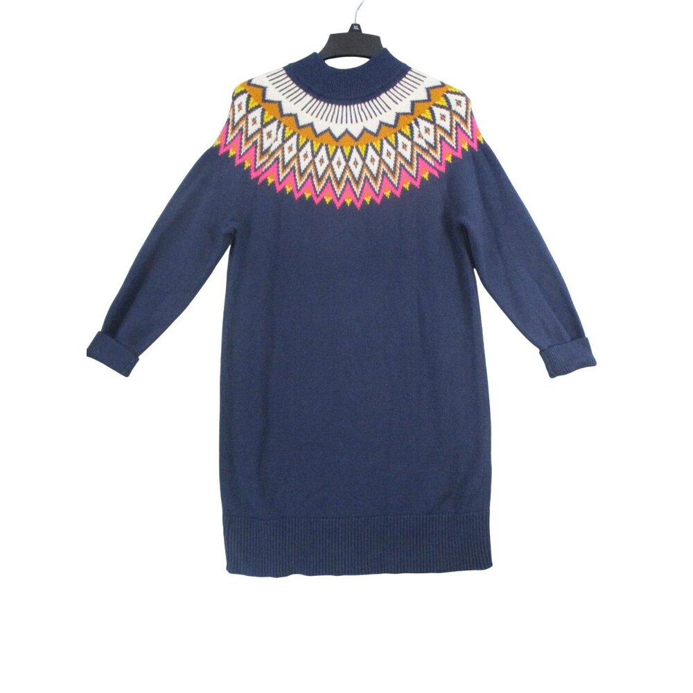 Old Navy‎ Womens Fair Isle Knit Sweater Dress Navy Multicolor Large
